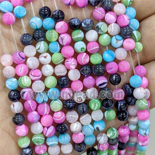 MOP Shell Round Beads Dye Mixed Color