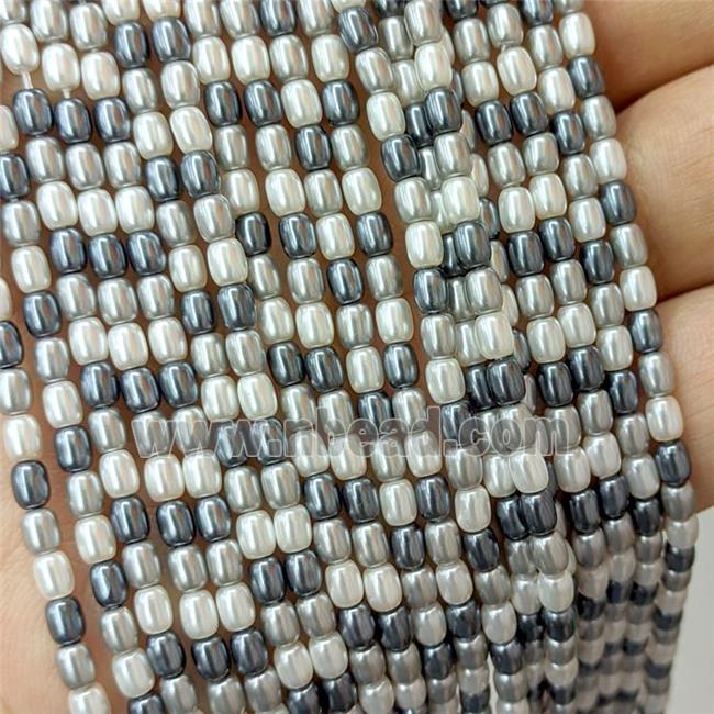 Pearlized Shell Beads Rice Mixed Color
