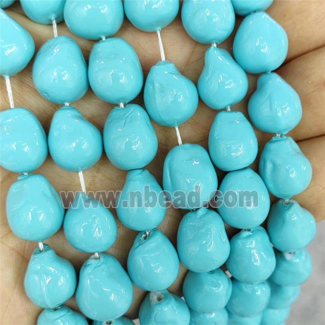 Turqblue Pearlized Porcelain Beads Freeform