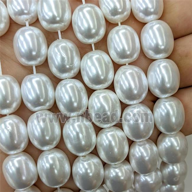 Pearlized shell bead, freeform