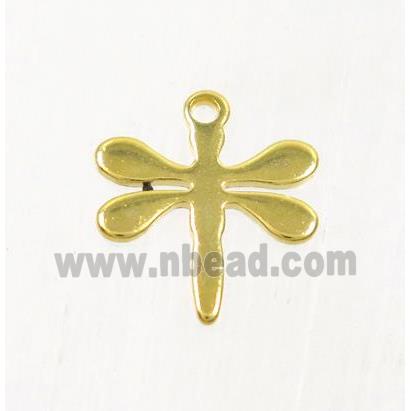 stainless steel dragonfly pendant, gold plated