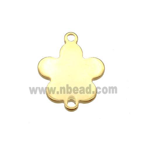 stainless steel flower connector, stampings, gold plated
