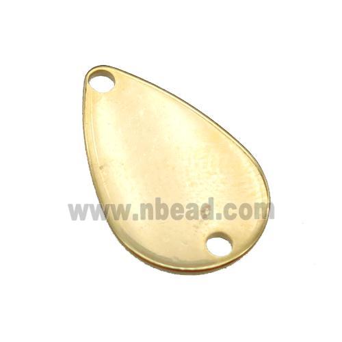 stainless steel teardrop connector, stampings, gold plated