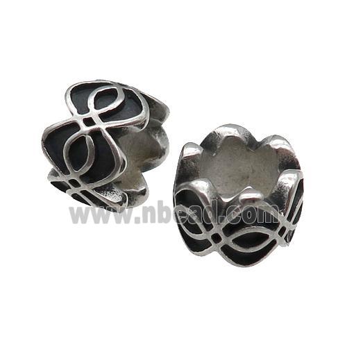 Stainless Steel tube Beads, antique silver