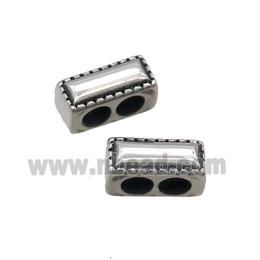 Stainless Steel Spacer Beads Paracord 2Holes Antique Silver