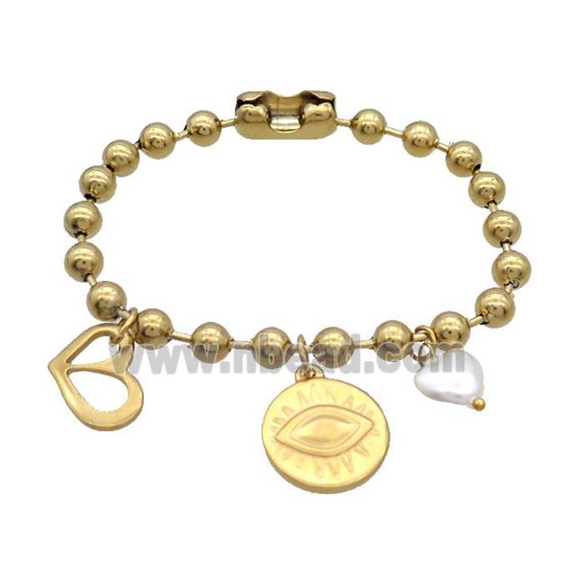 Stainless Steel Bracelet Eye Gold Plated