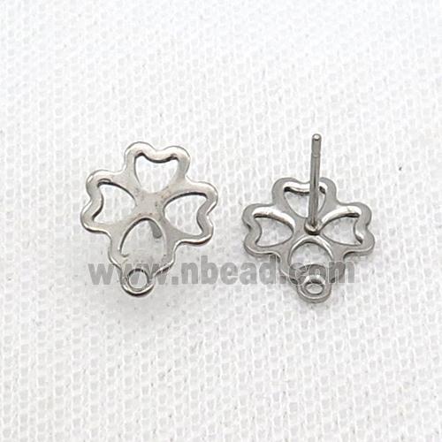 Raw Stainless Steel Stud Earring Flower