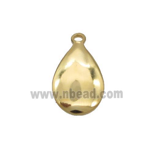Stainless Steel Teardrop Pendant Gold Plated Flat