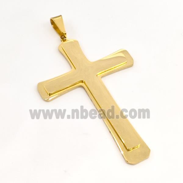 Stainless Steel Cross Pendant Gold Plated