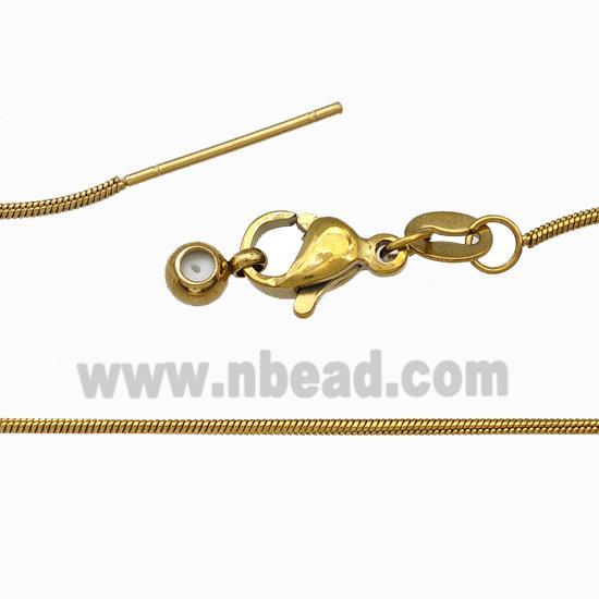 Stainless Steel Snake Necklace Chain Gold Plated