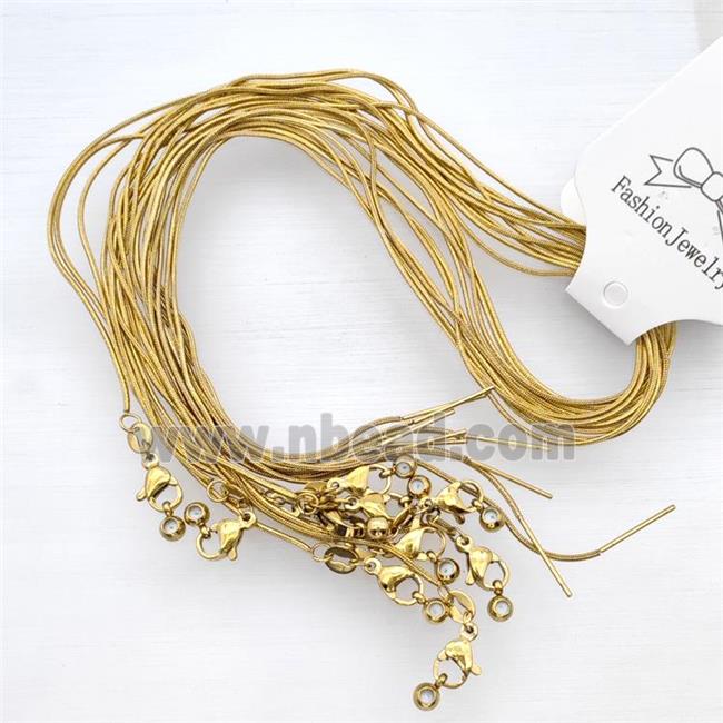 Stainless Steel Snake Necklace Chain Gold Plated