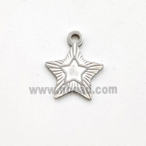 Raw Stainless Steel Star Pendant