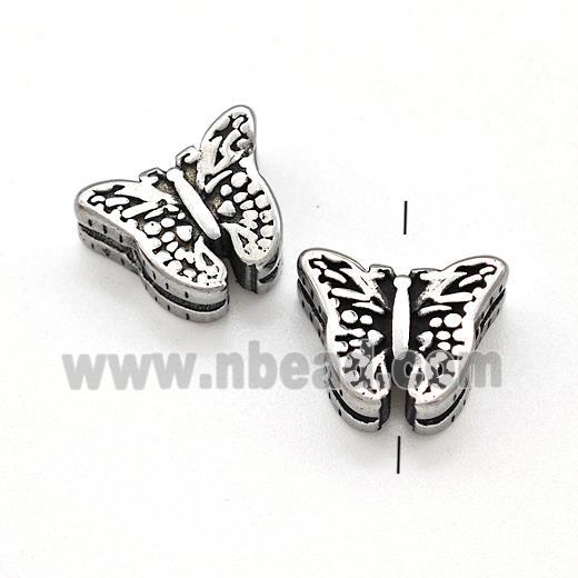 Stainless Steel Butterfly Beads Antique Silver