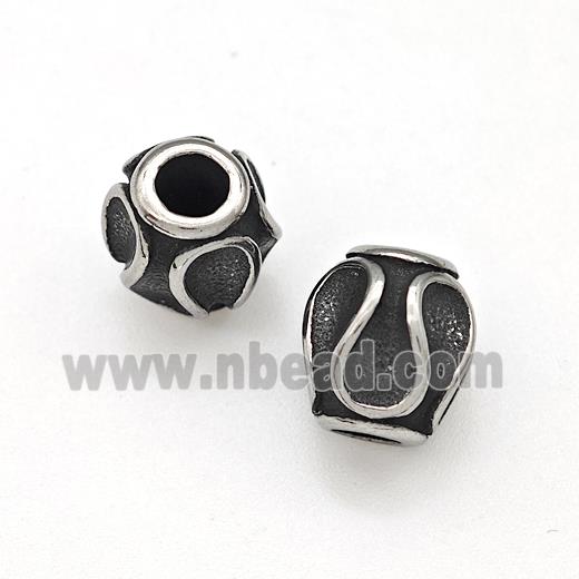 Stainless Steel Beads Antique Silver