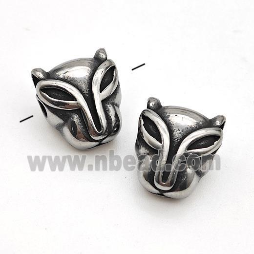 Stainless Steel Fox Beads Antique Silver