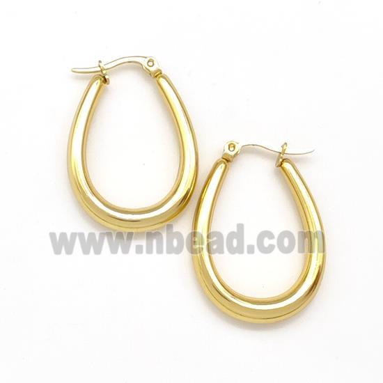 304 Stainless Steel Latchback Earring Gold Plated