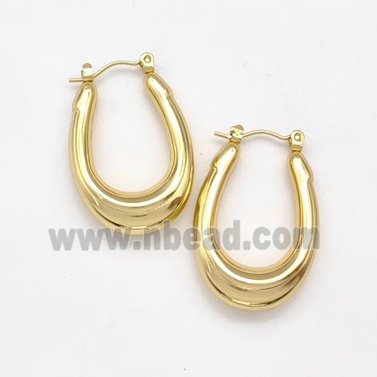 304 Stainless Steel Latchback Earring Gold Plated