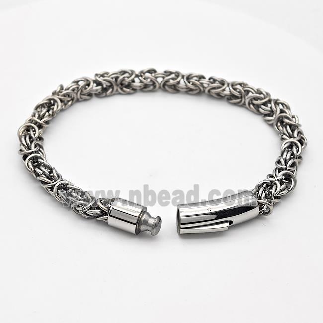 304 Stainless Steel Bracelet Antique Silver