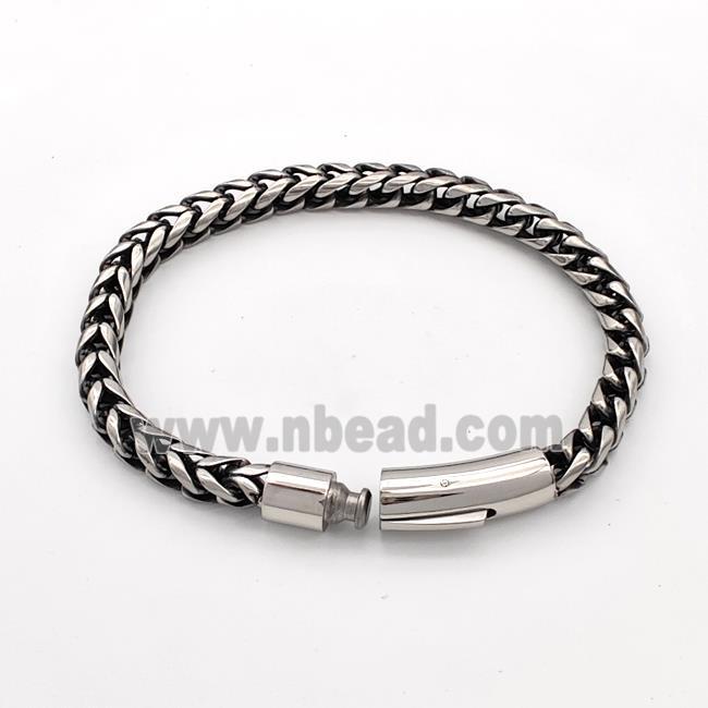 304 Stainless Steel Bracelet Antique Silver