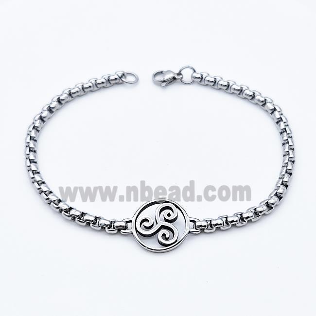 304 Stainless Steel Bracelet Antique Silver