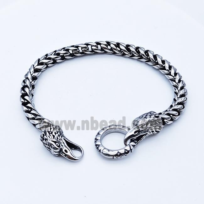 Stainless Steel bracelet, platinum plated