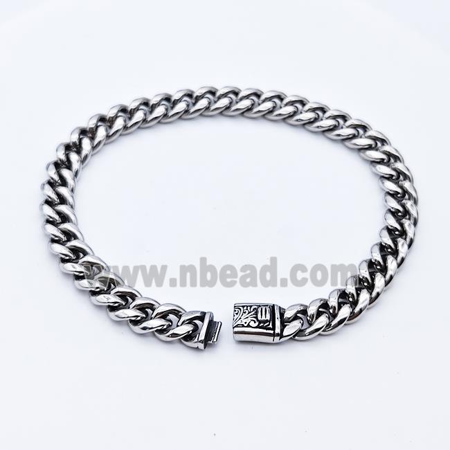 304 Stainless Steel Bracelet Antique Silver