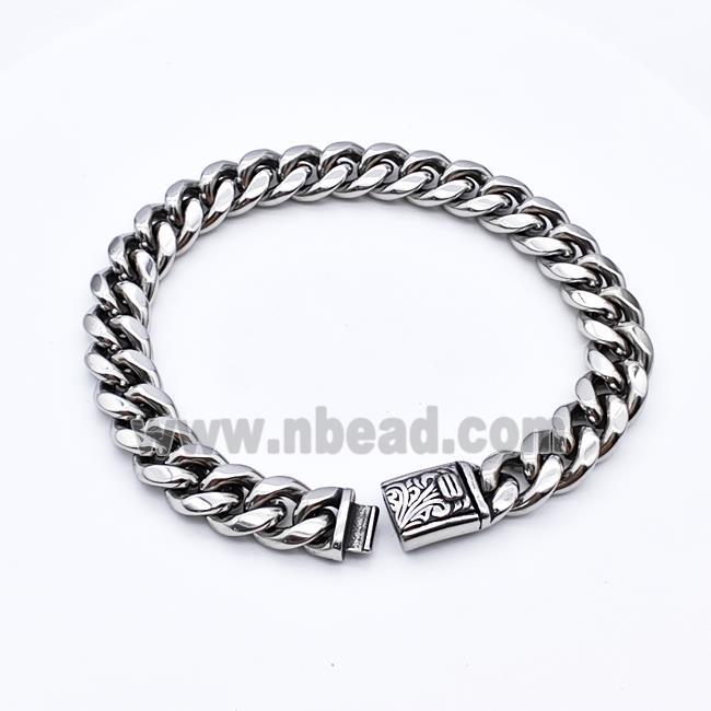 304 Stainless Steel Bracelet Antique Silver