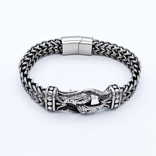 304 Stainless Steel Bracelet Antique Silver