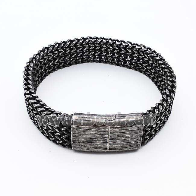 304 Stainless Steel Bracelet Antique Black