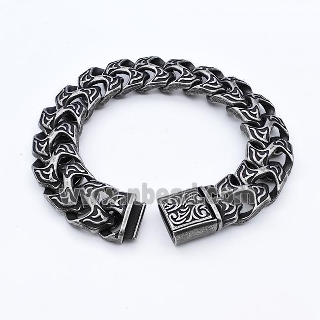 304 Stainless Steel Bracelet Antique Black