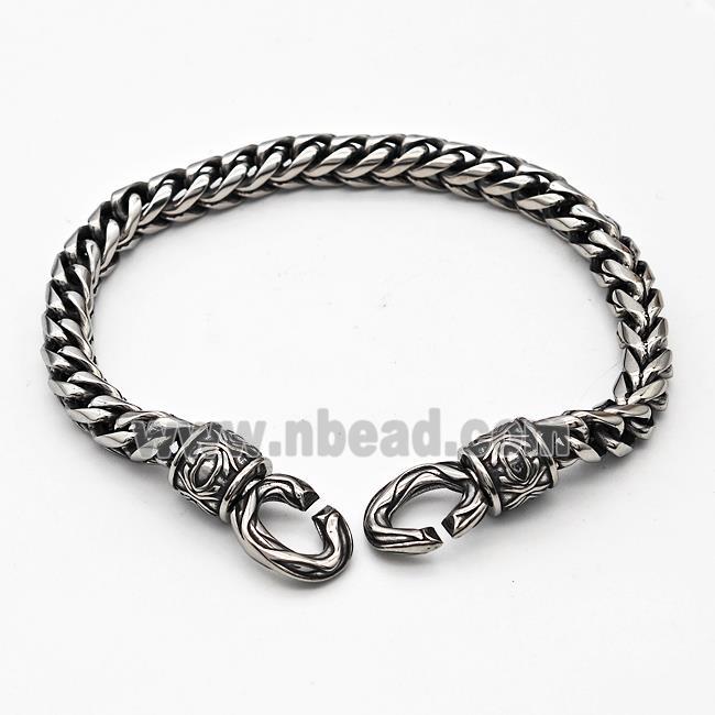 304 Stainless Steel Bracelet Antique Silver