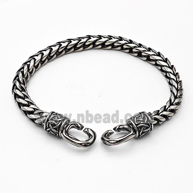 304 Stainless Steel Bracelet Antique Silver