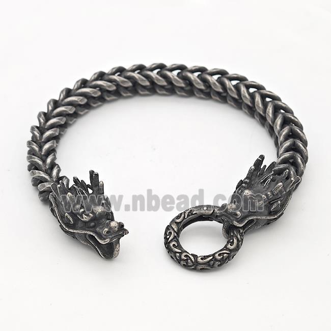 304 Stainless Steel Dragon Bracelet Antique Black