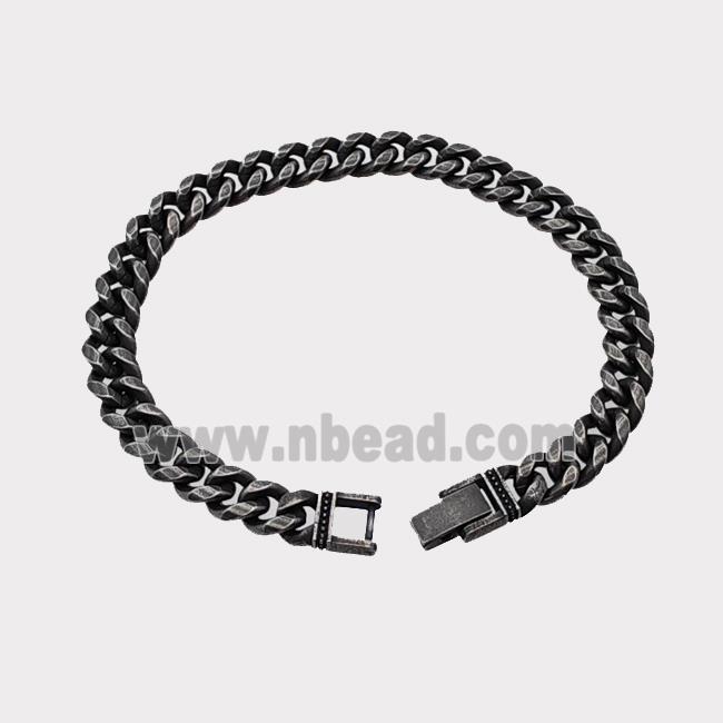 304 Stainless Steel Bracelet Antique Black