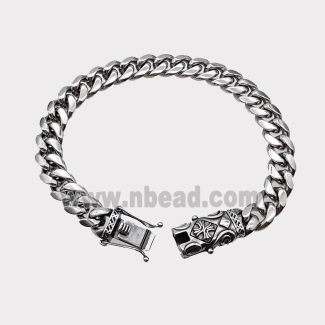 304 Stainless Steel Bracelet Antique Silver