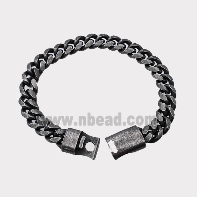 304 Stainless Steel Bracelet Antique Black