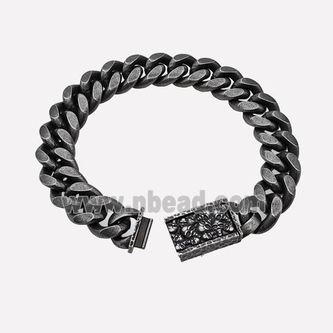 304 Stainless Steel Bracelet Antique Black