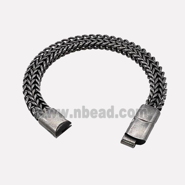 304 Stainless Steel Bracelet Antique Black