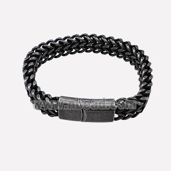 304 Stainless Steel Bracelet Antique Black