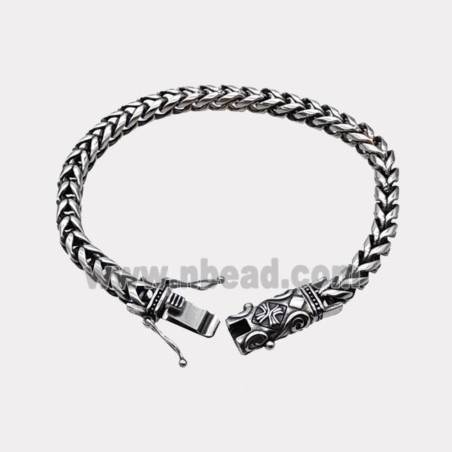 304 Stainless Steel Bracelet Antique Silver