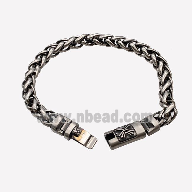 304 Stainless Steel Bracelet Antique Silver