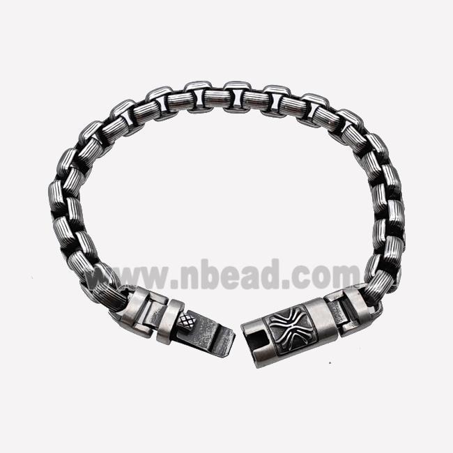 304 Stainless Steel Bracelet Antique Silver