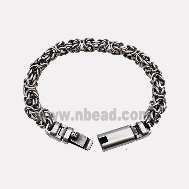 304 Stainless Steel Bracelet Antique Silver