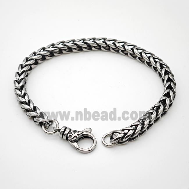 304 Stainless Steel Bracelet Antique Silver