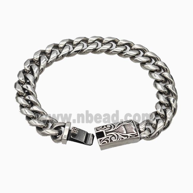 304 Stainless Steel Bracelet Antique Silver