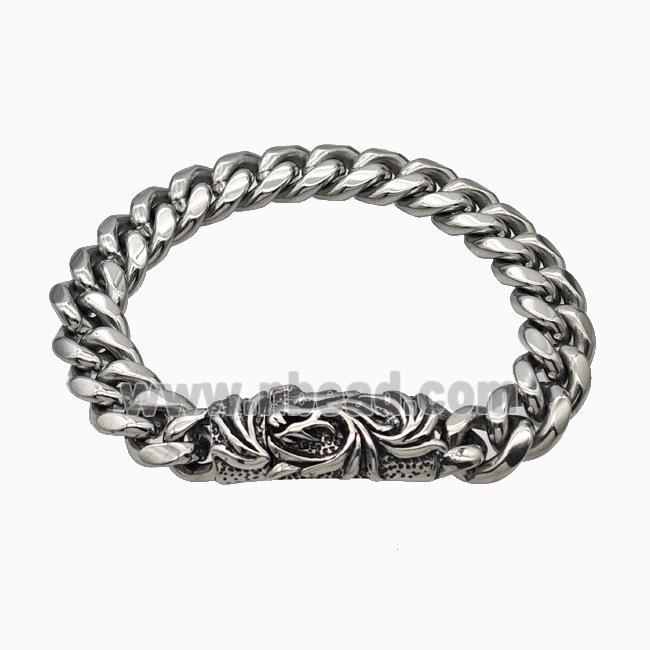 304 Stainless Steel Bracelet Antique Silver