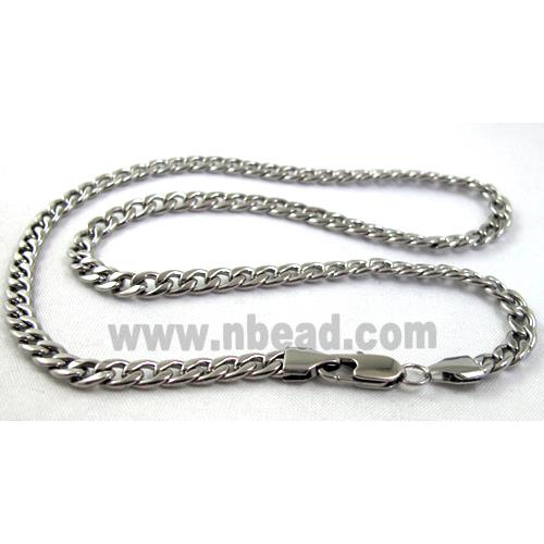 Stainless steel Necklace, platinum plated