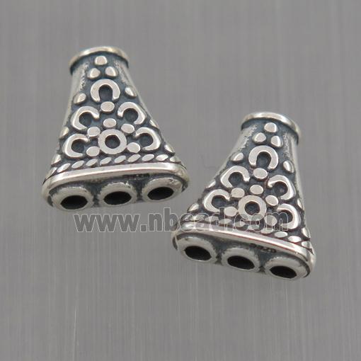 Sterling Silver beads for 1-3 string, antique silver