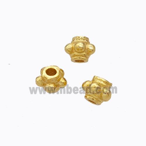 925 Sterling Silver Flower Beads Gold Plated