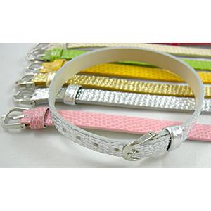 Mixed PU Leather Cord Lug Open-End Trench Style Strap Band